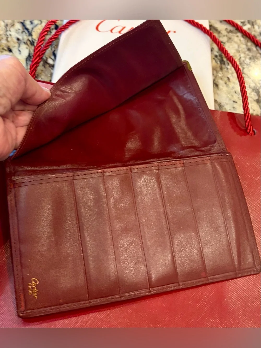 VTG. Cartier Burgundy Leather Men’s Wallet